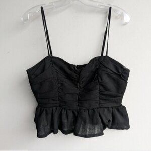 Revolve Saints + Secrets black ruched peplum tank top